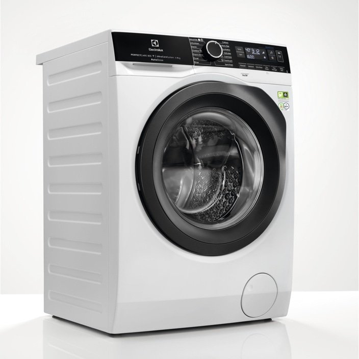 A washing machine with white background